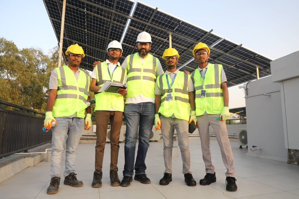 Team with Solar Panel