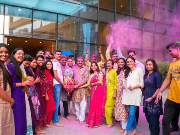 Solarium Green Energy employees celebrating Holi
